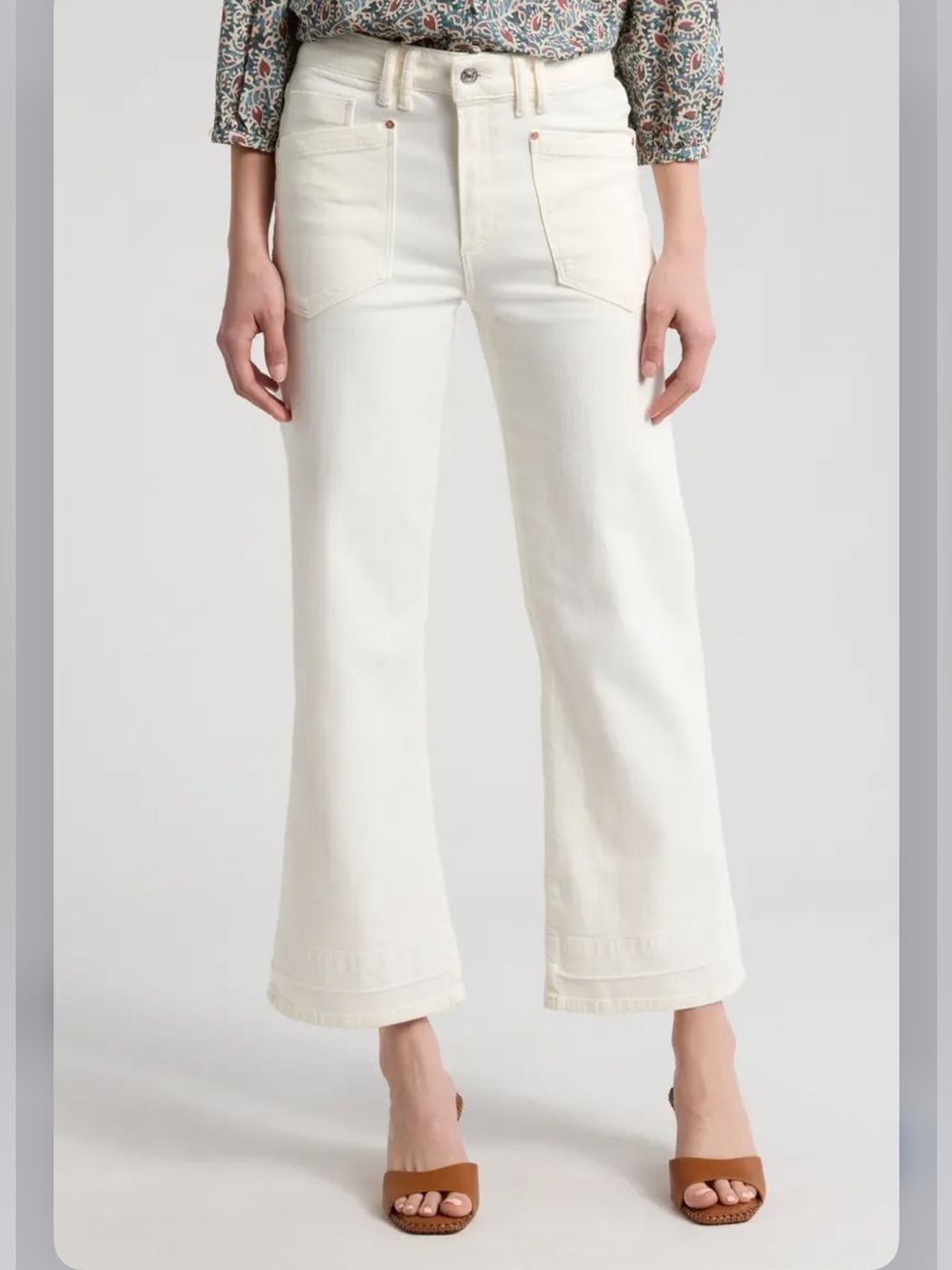 NWOT Paige Leenah Western High Waist Ankle Wide Leg Jeans